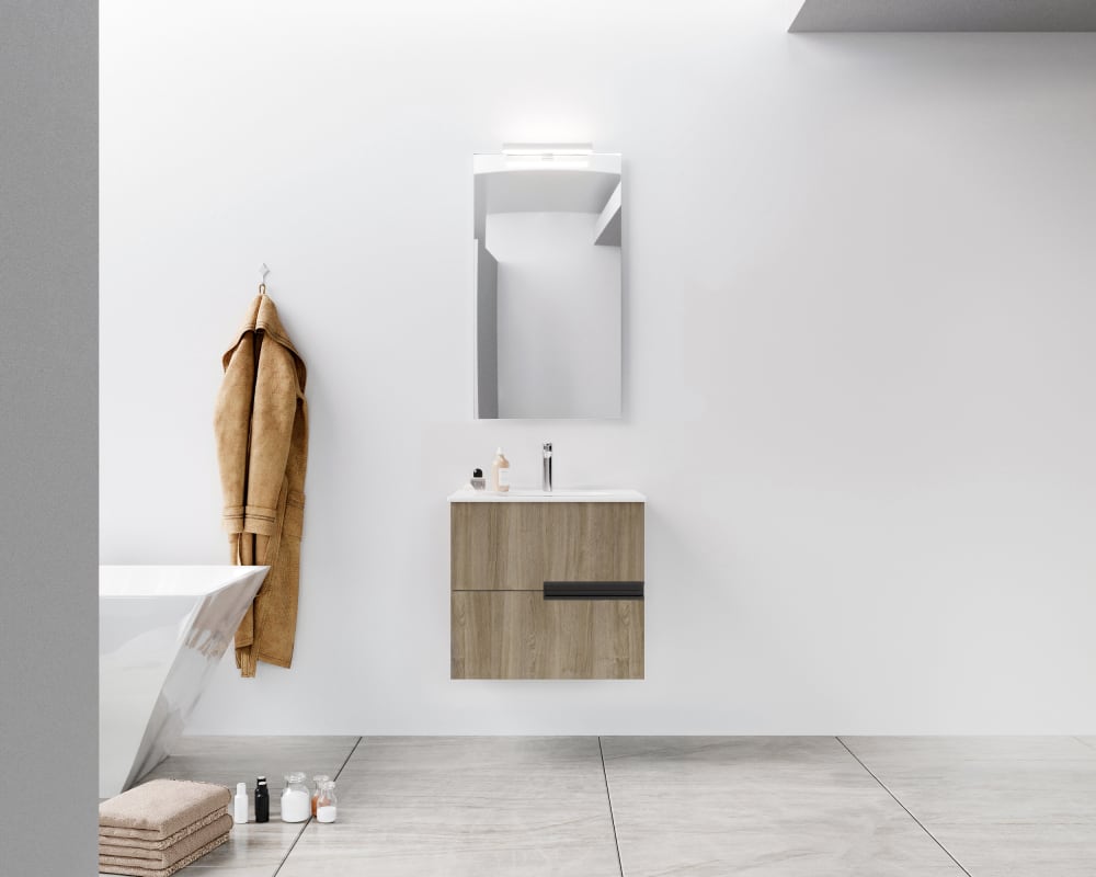 Meuble de salle de bains effet bois 46x80x54cm