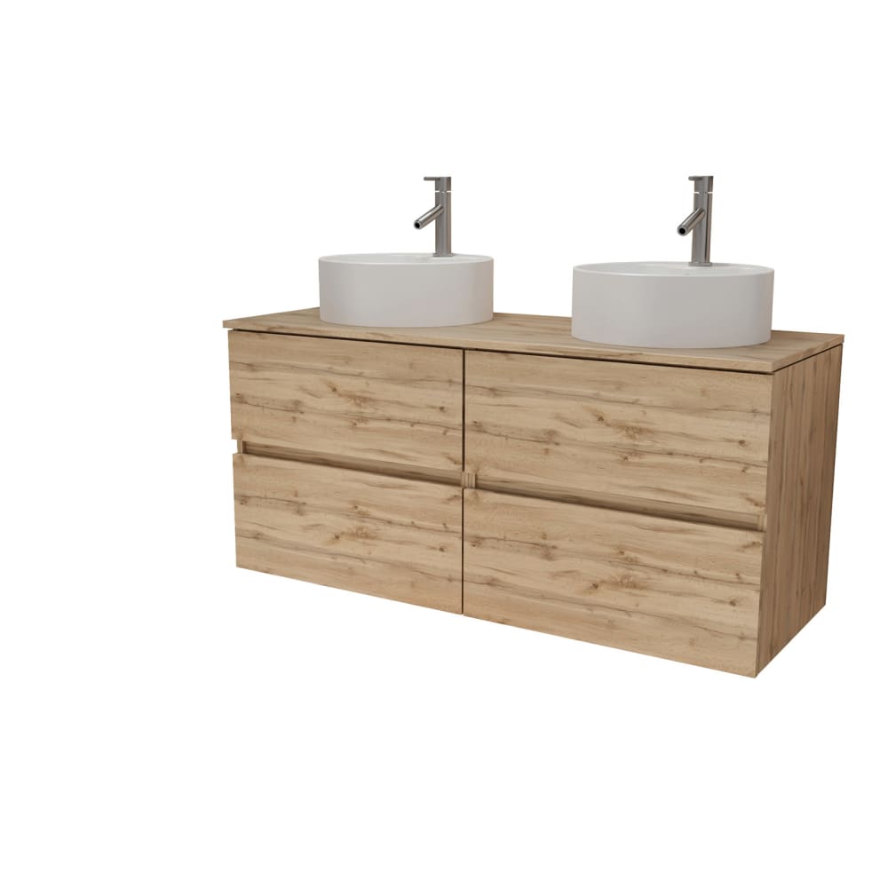 Meuble de salle de bains effet bois marron 46x120x56cm