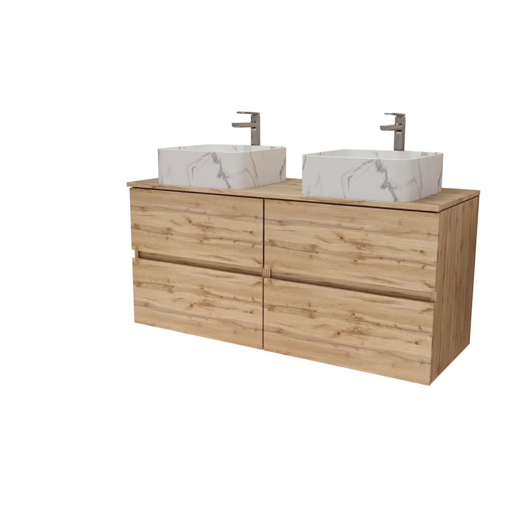 Meuble de salle de bains effet bois marron 46x120x56cm