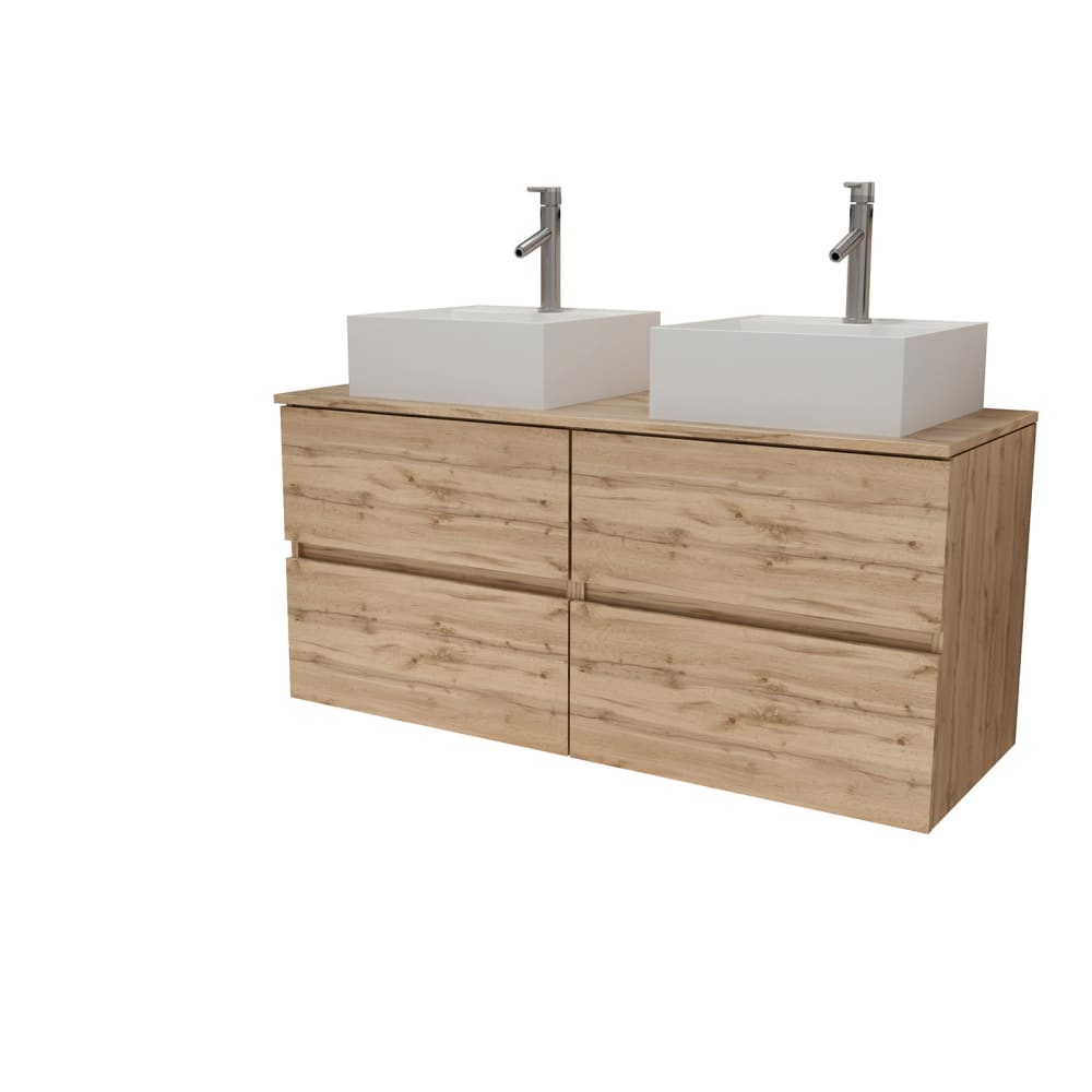 Meuble de salle de bains effet bois marron 46x121x71cm