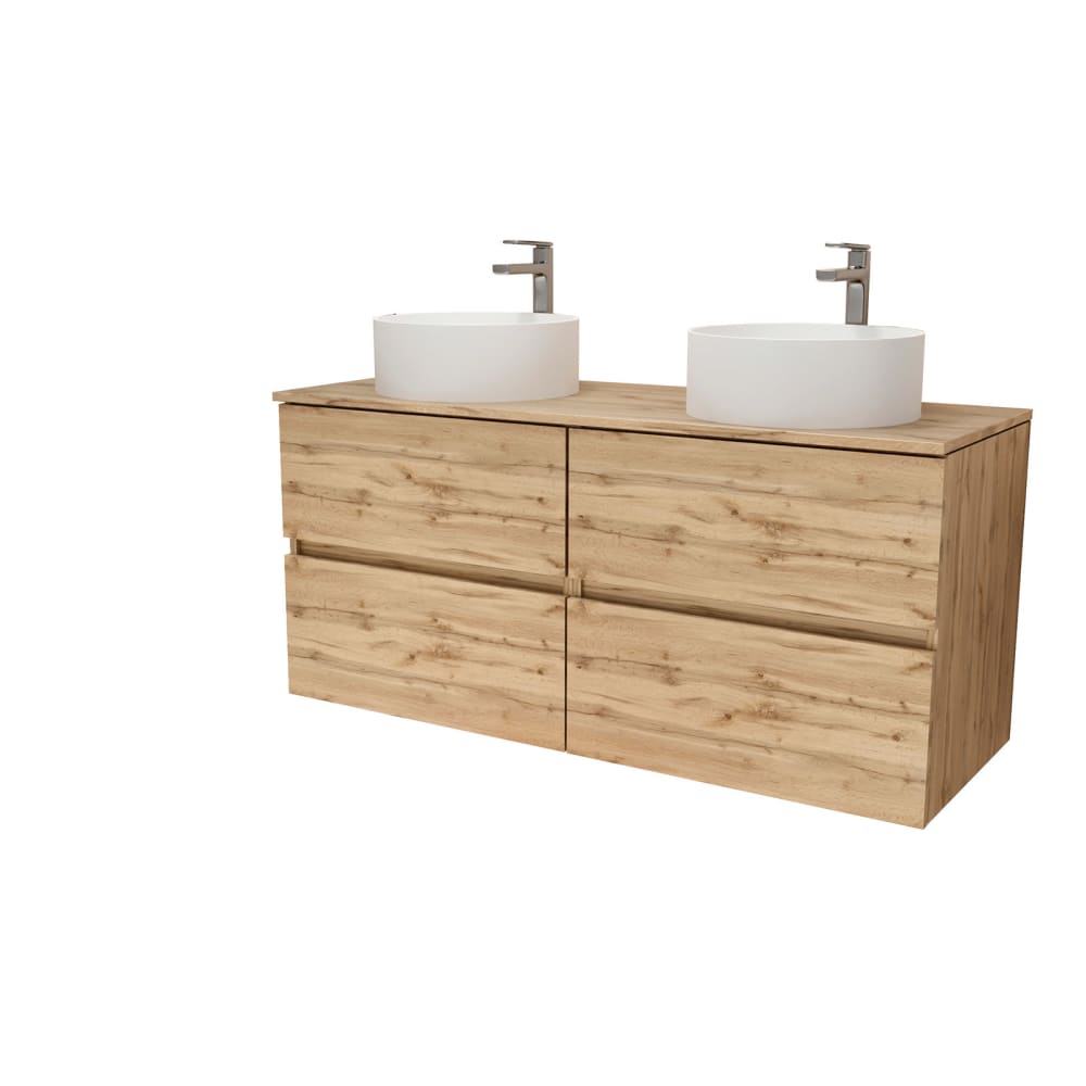 Meuble de salle de bains effet bois marron 46x120x56cm — Beyit
