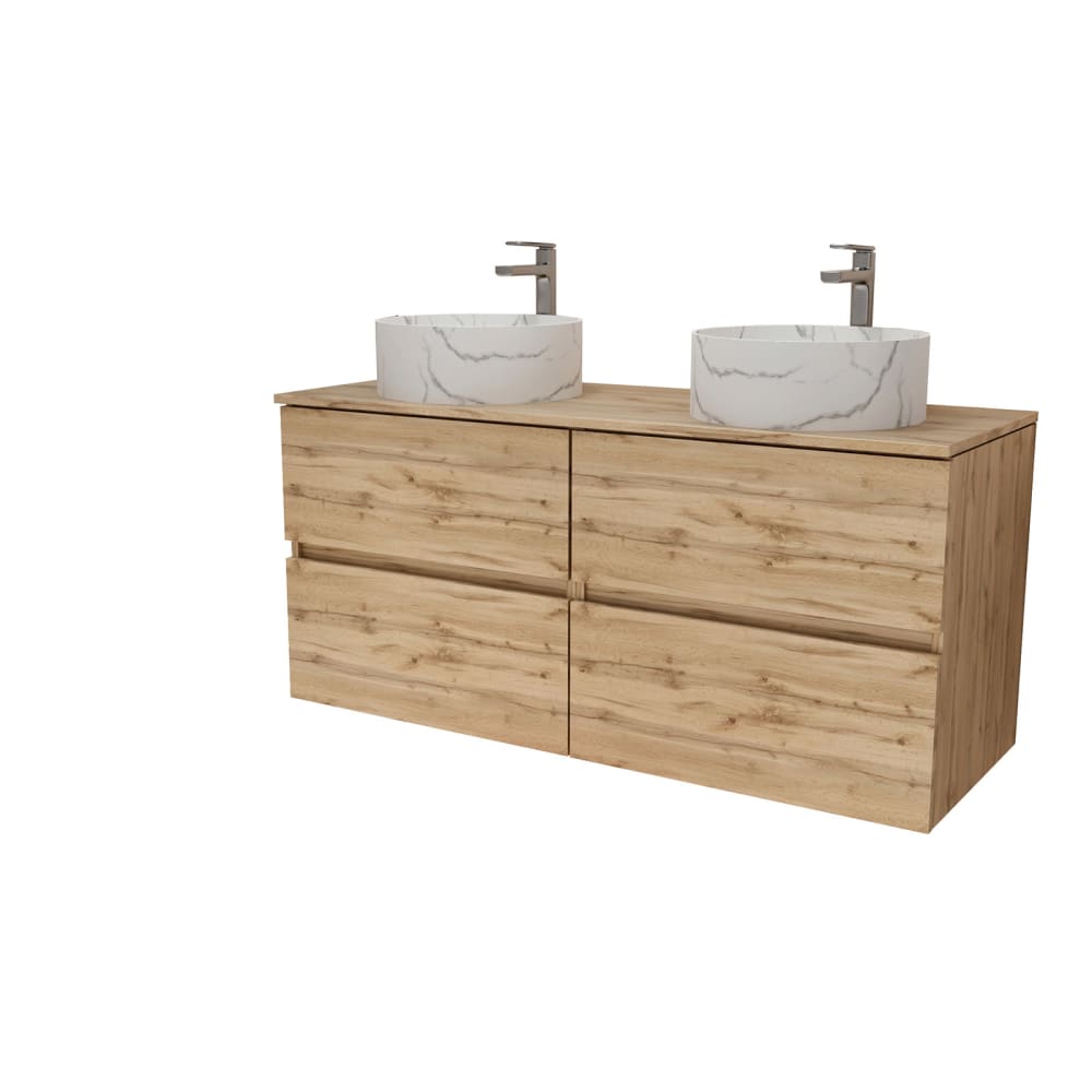 Meuble de salle de bains effet bois marron 46x120x56cm