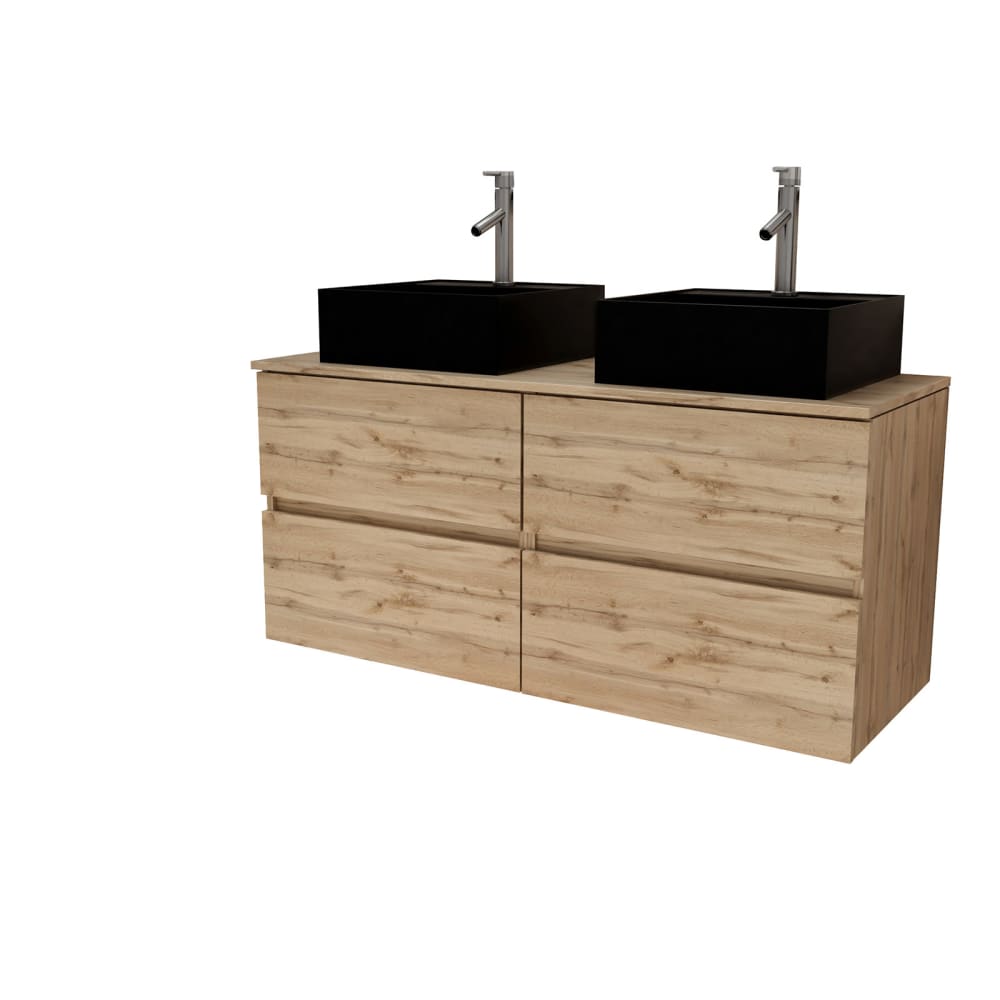 Meuble de salle de bains effet bois marron 46x120x56cm