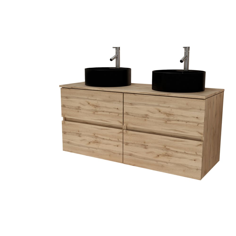 Meuble de salle de bains effet bois marron 46x120x56cm