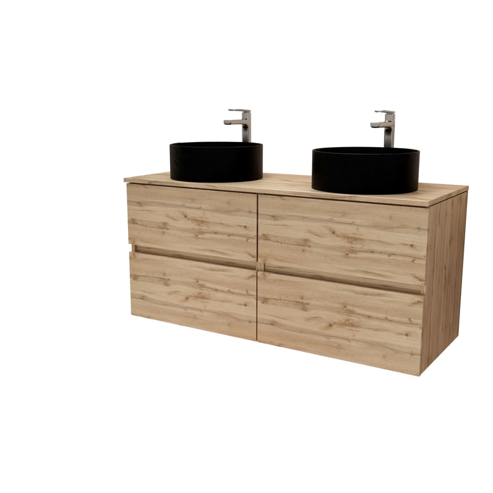 Meuble de salle de bains effet bois marron 46x121x67cm
