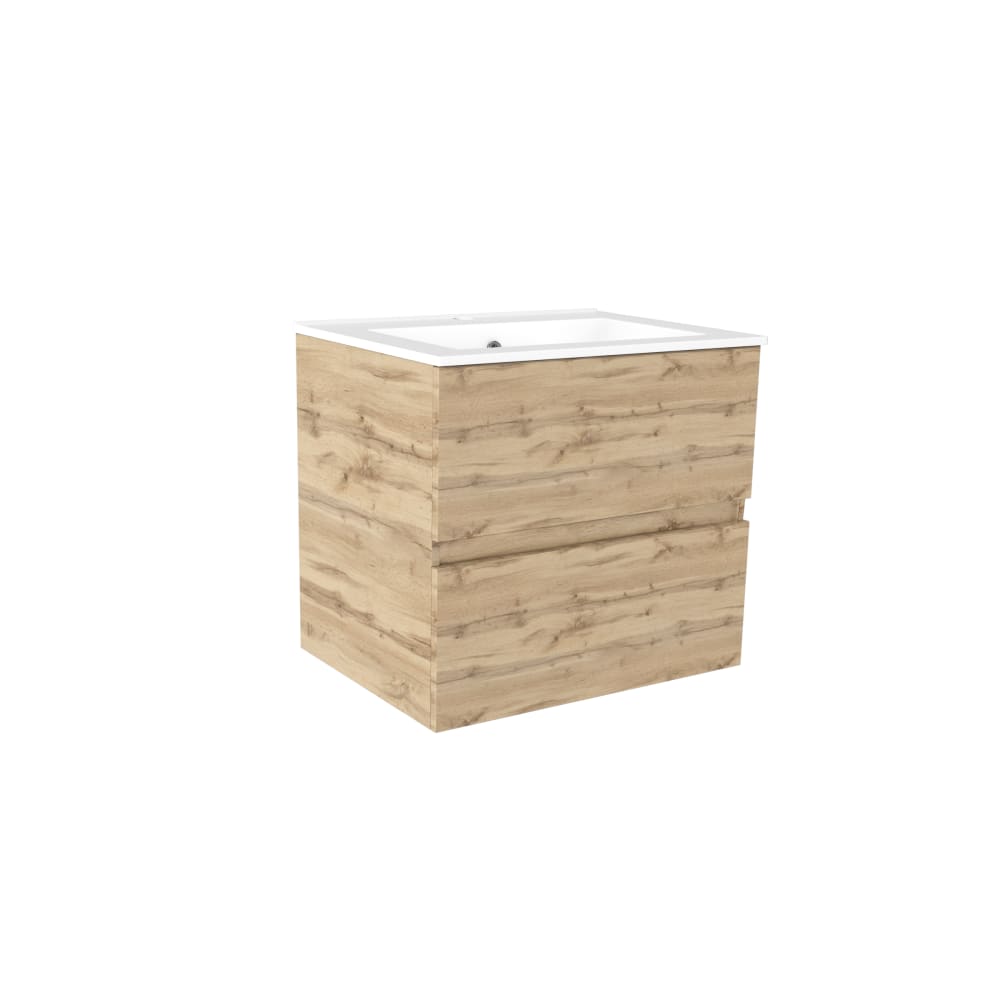 Meuble de salle de bains effet bois marron 46x60x56cm — Beyit