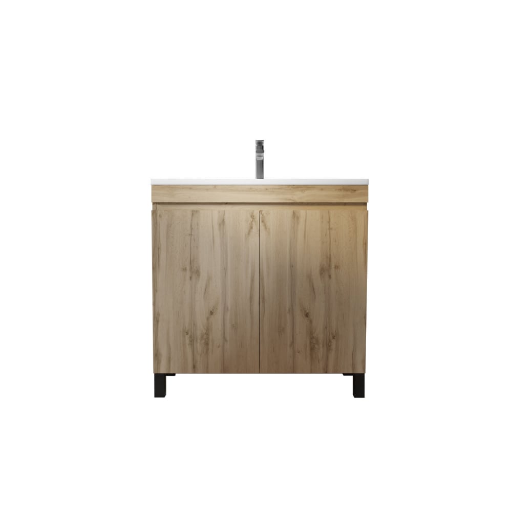 Meuble de salle de bains effet bois marron 46x80x83cm — Beyit