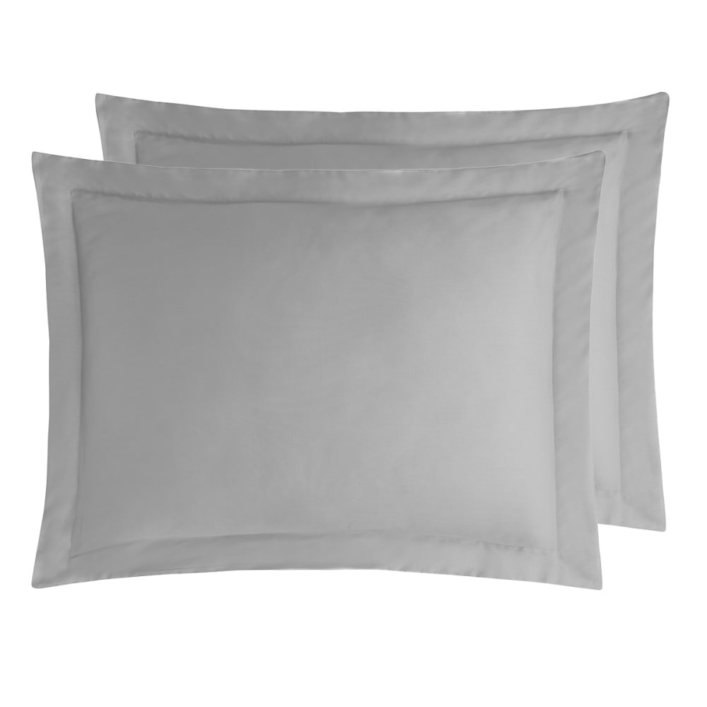 Parure de lit satin avec 2 taies rectangles gris acier 240x220 cm — vue 3