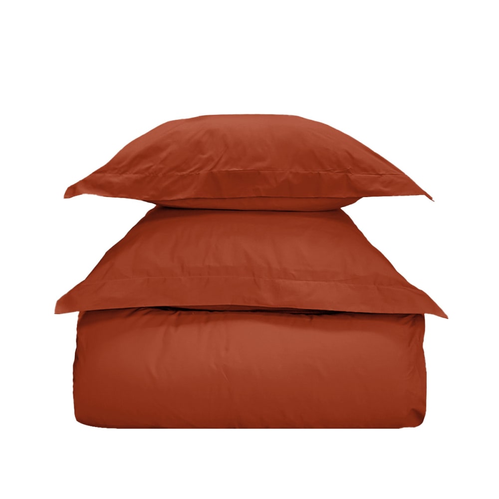 Parure de lit avec 2 taies carrées coton 57 fils auburn 260x240 cm — vue 3