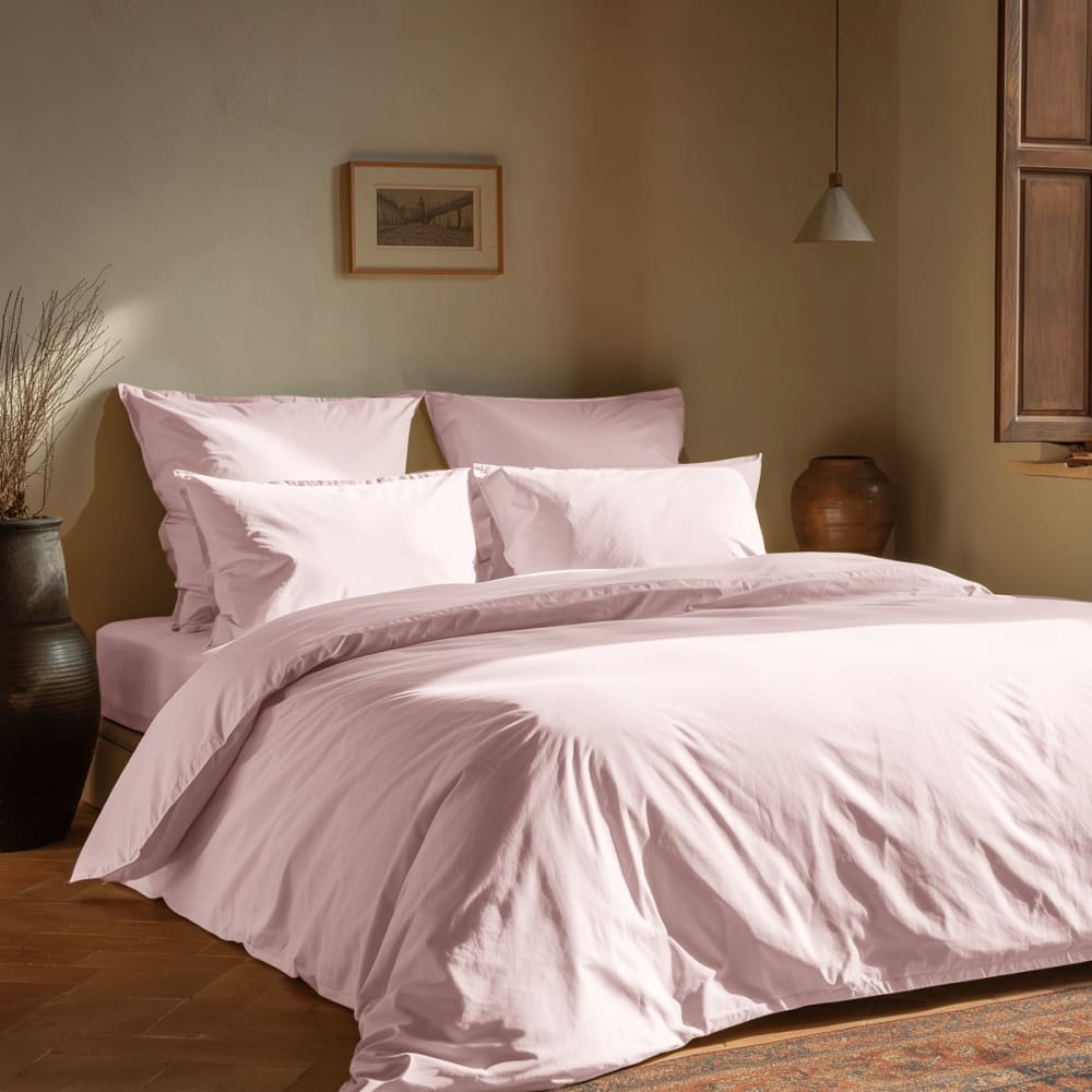 Parure de lit avec 2 taies rectangles coton bio Poudre 240x220 cm