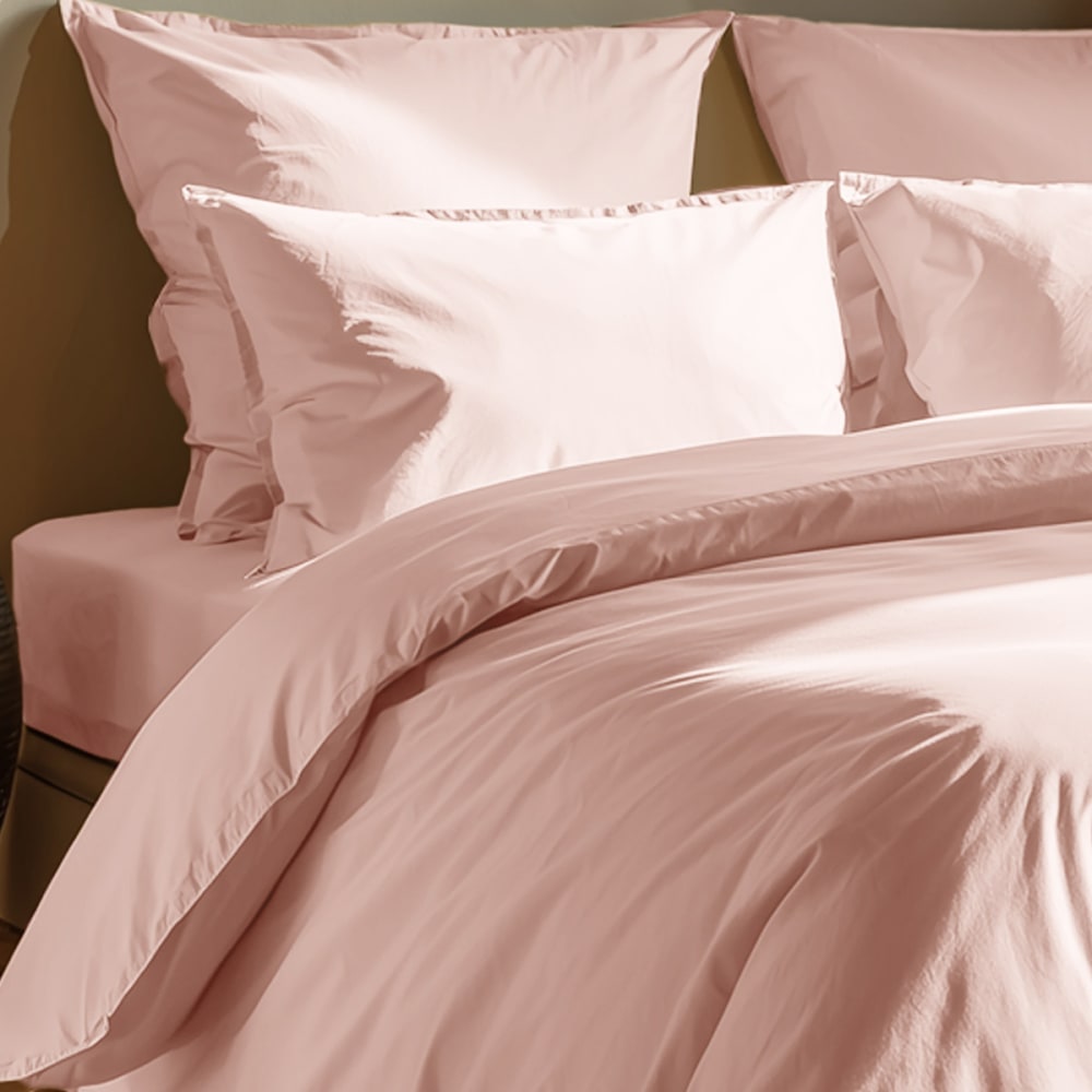 Parure de lit avec 2 taies rectangles coton bio poudre 240x220 cm - Maisons du Monde