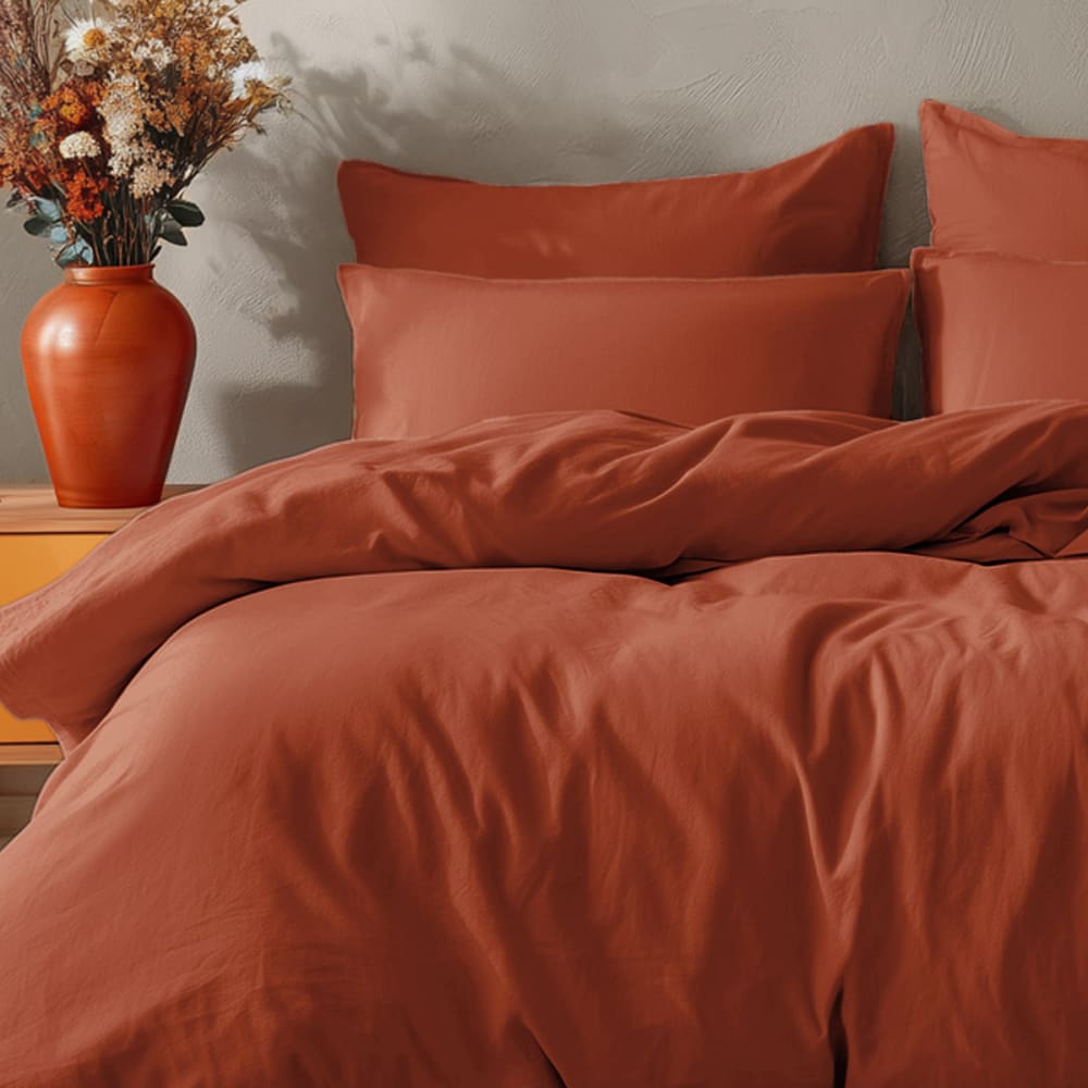 Parure de lit avec 2 taies carrées coton 57 fils Auburn 200x200 cm