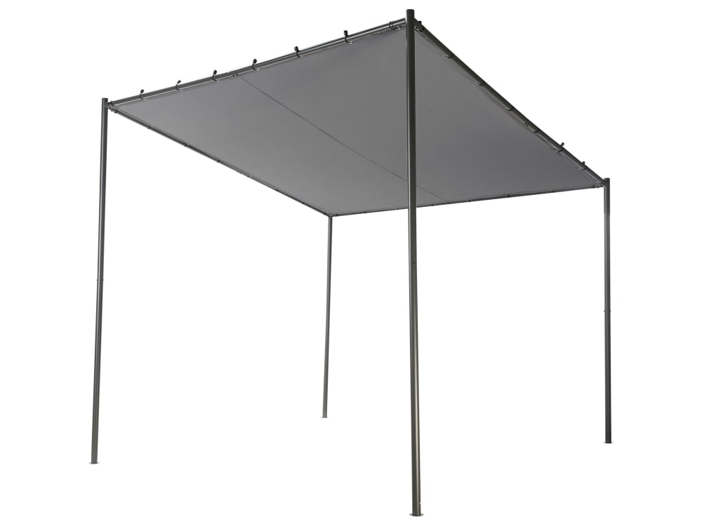 Tonnelle de jardin métal 282 cm 294 cm gris foncé