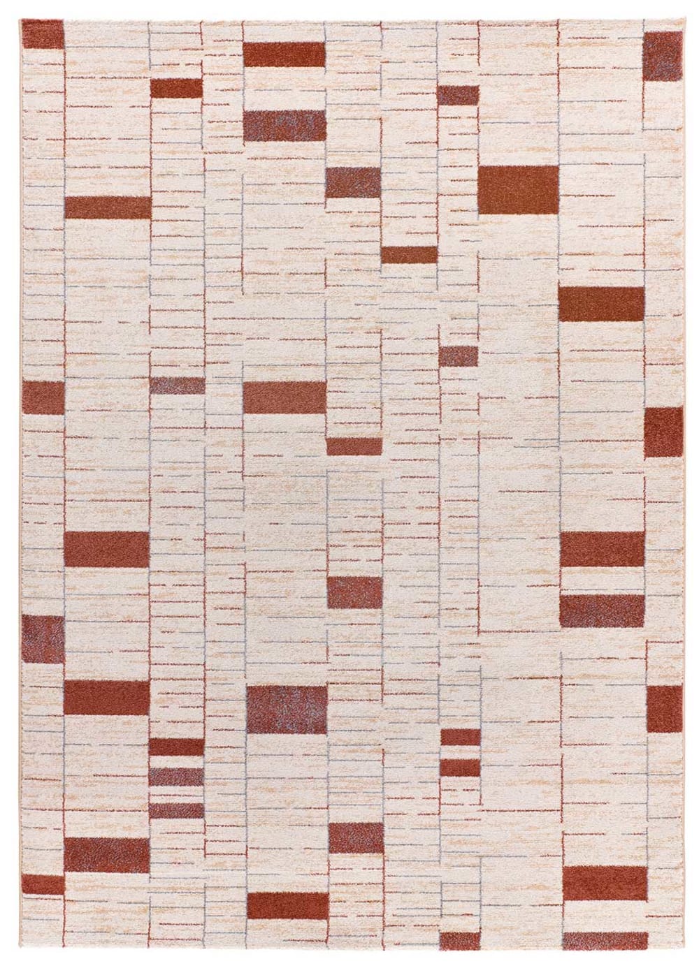 Tapis moderne beige/rouille