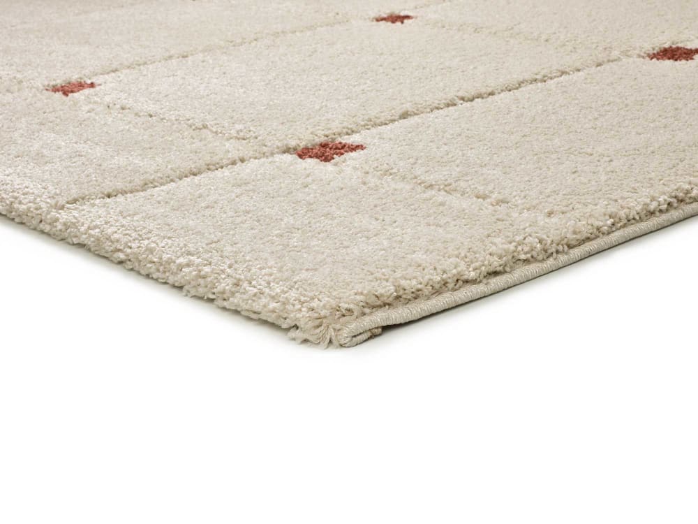 Tapis à relief a póils longs beige/rouille 80x150 cm — vue 4
