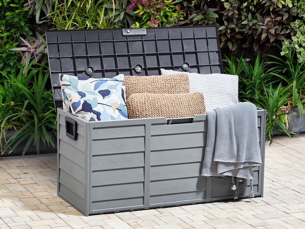 Coffre de rangement 112 cm 50 cm gris