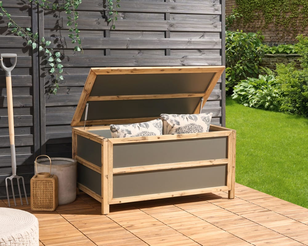 Coffre de rangement 121 cm 72 cm béton gris