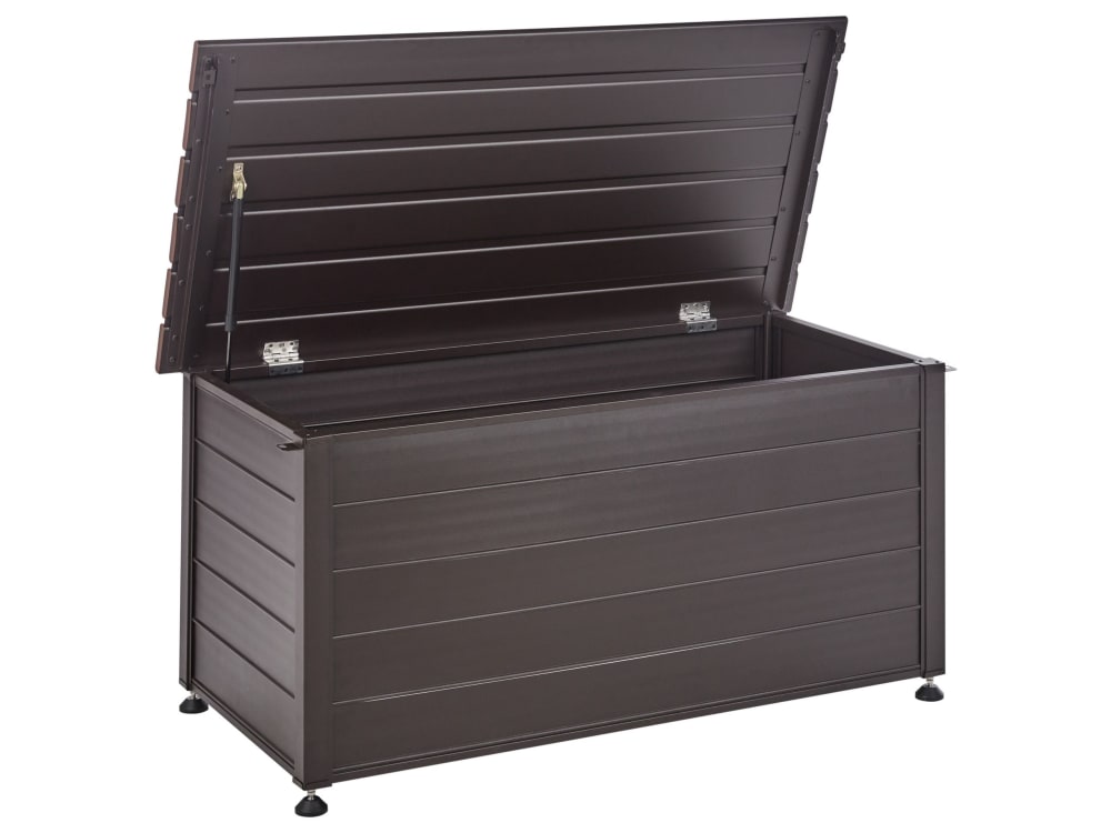 Coffre de rangement 123 cm 60 cm métal marron foncé