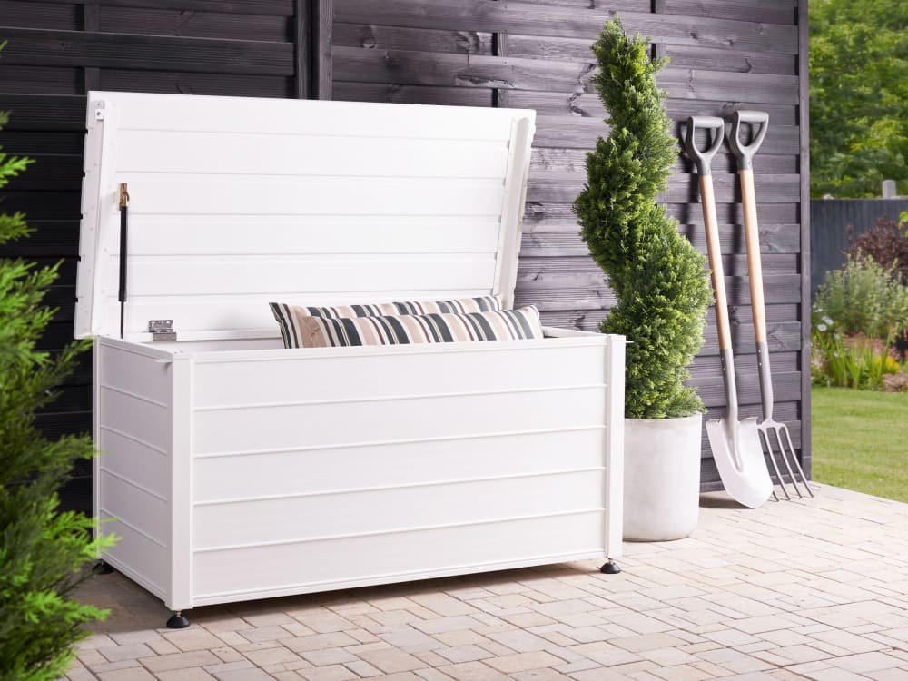 Coffre de rangement 123 cm 60 cm blanc