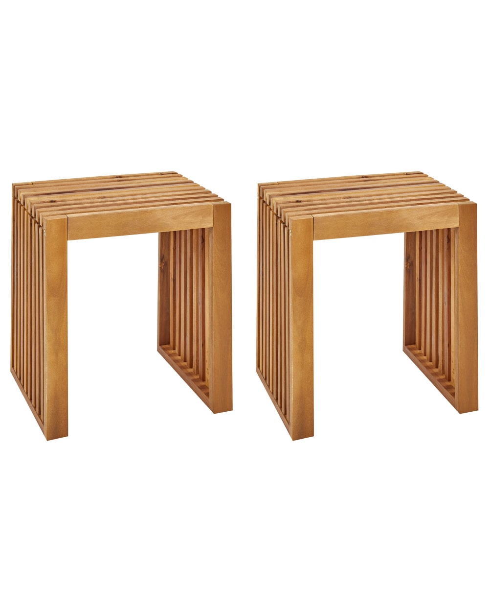 Lot de 3 tabourets de jardin acacia marron