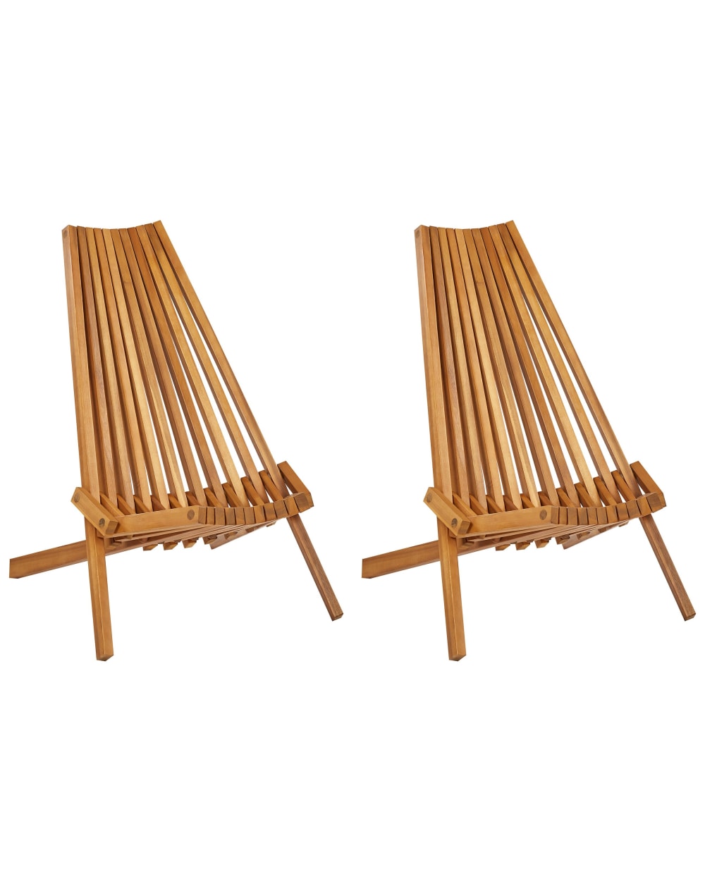 Lot de 2 chaises d'extérieur bois d'acacia marron