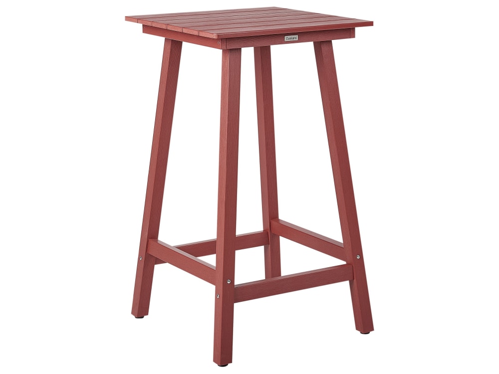 Table de jardin 2 personnes en matière synthétique rouge