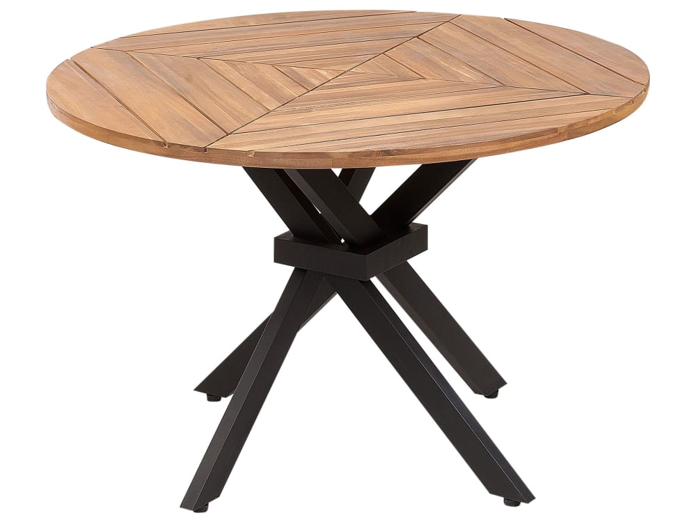 Table ronde 4 personnes en bois d'acacia marron