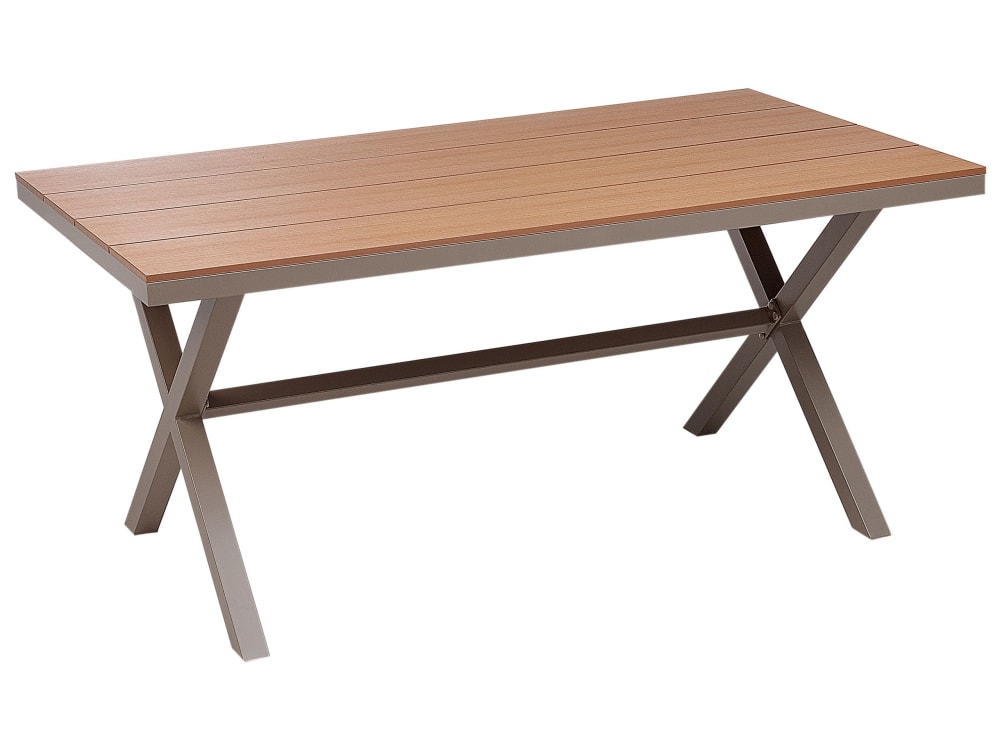 Table de jardin 4 personnes en aluminium bois clair