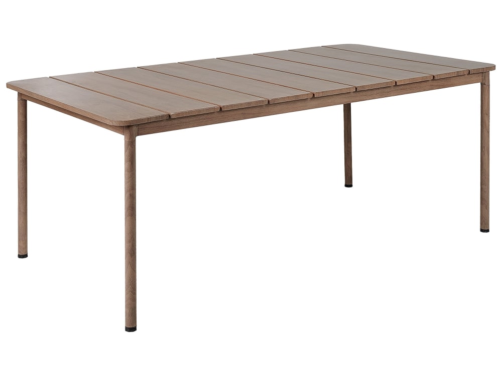 Table de repas 6 personnes en aluminium marron