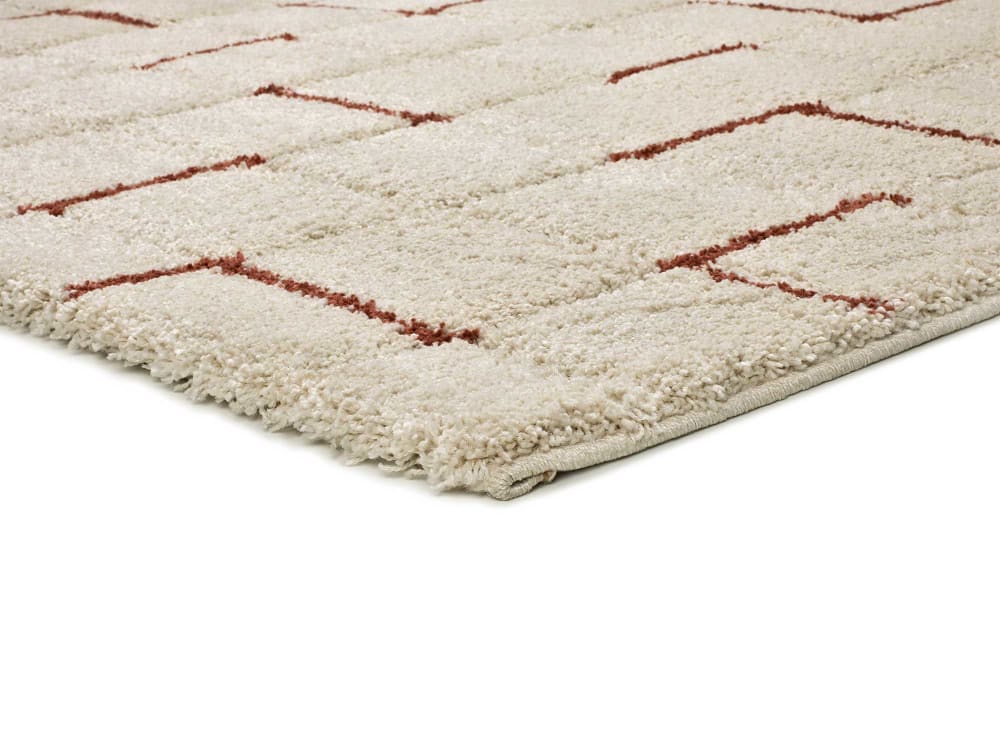 Tapis à relief a póils longs beige/rouille 160x230 cm — vue 4
