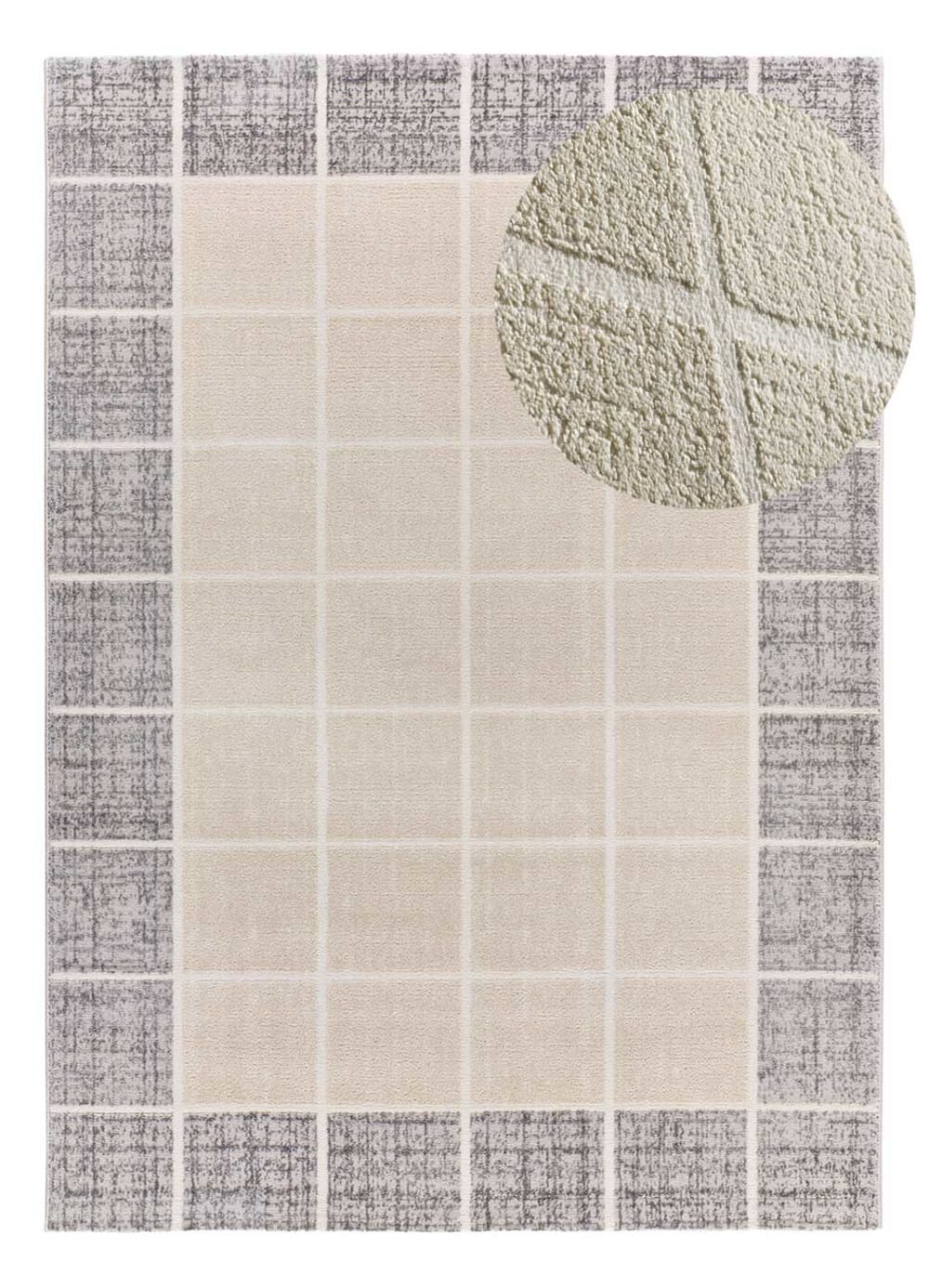 Tapis à relief beige/gris