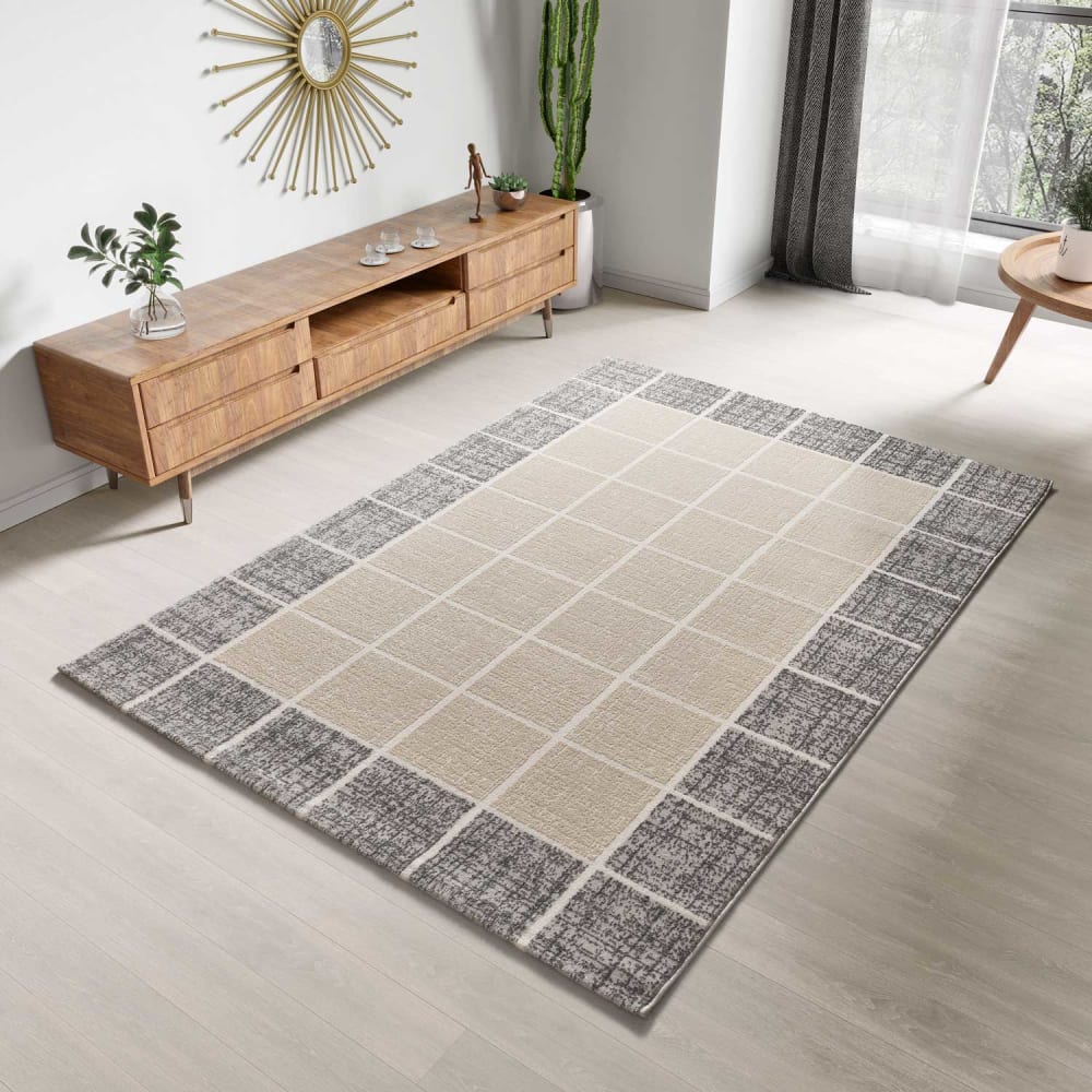 Tapis à relief beige/gris 80x150 cm — vue 3