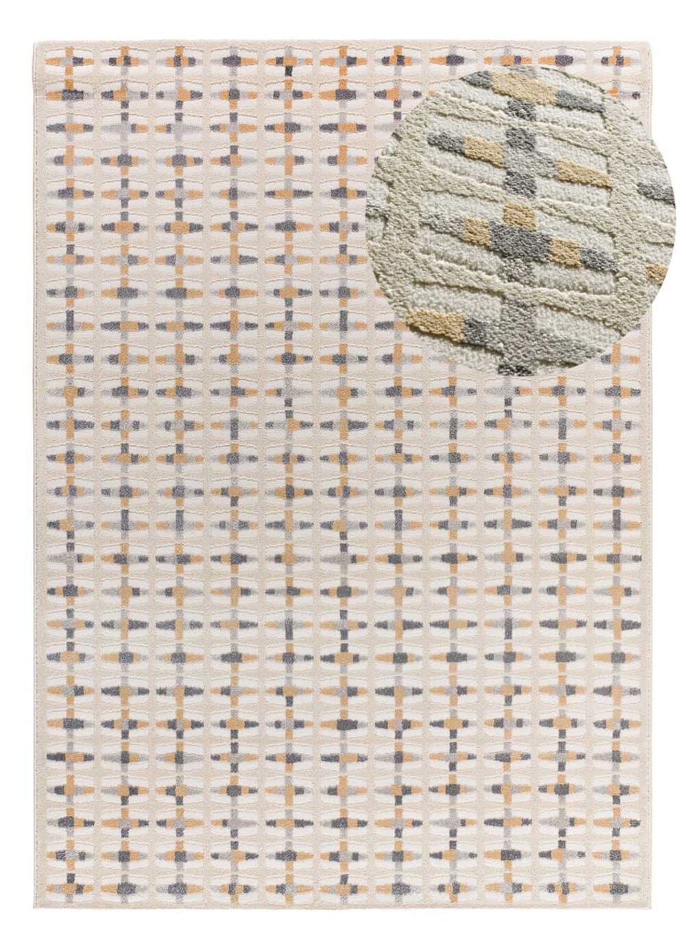 Tapis à relief beige/gris 80x150 cm