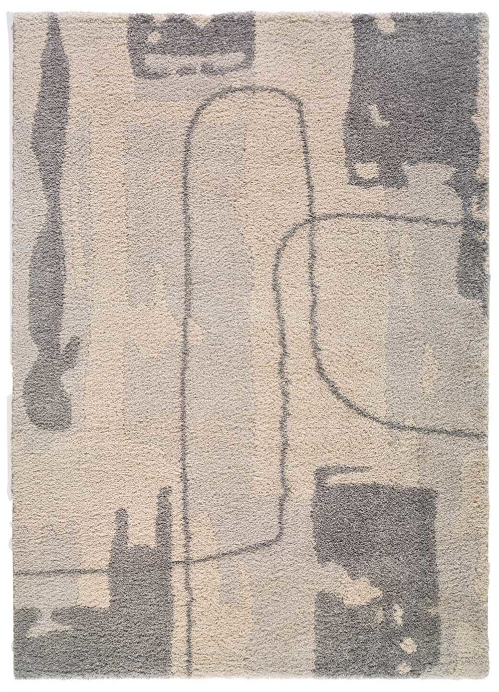 Tapis shaggy gris/beige 160x230 cm