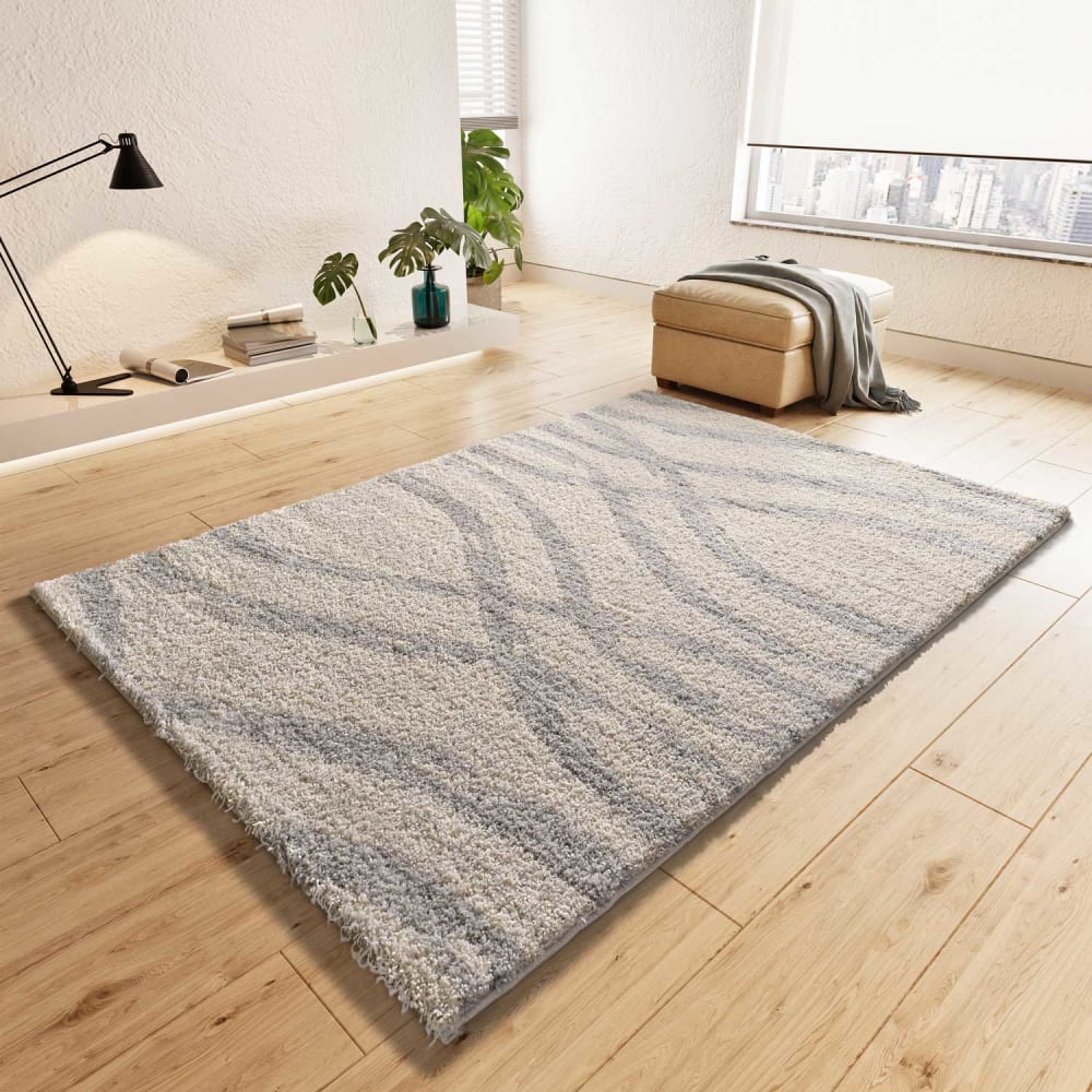 Tapis shaggy beige/gris 80x150 cm — vue 3