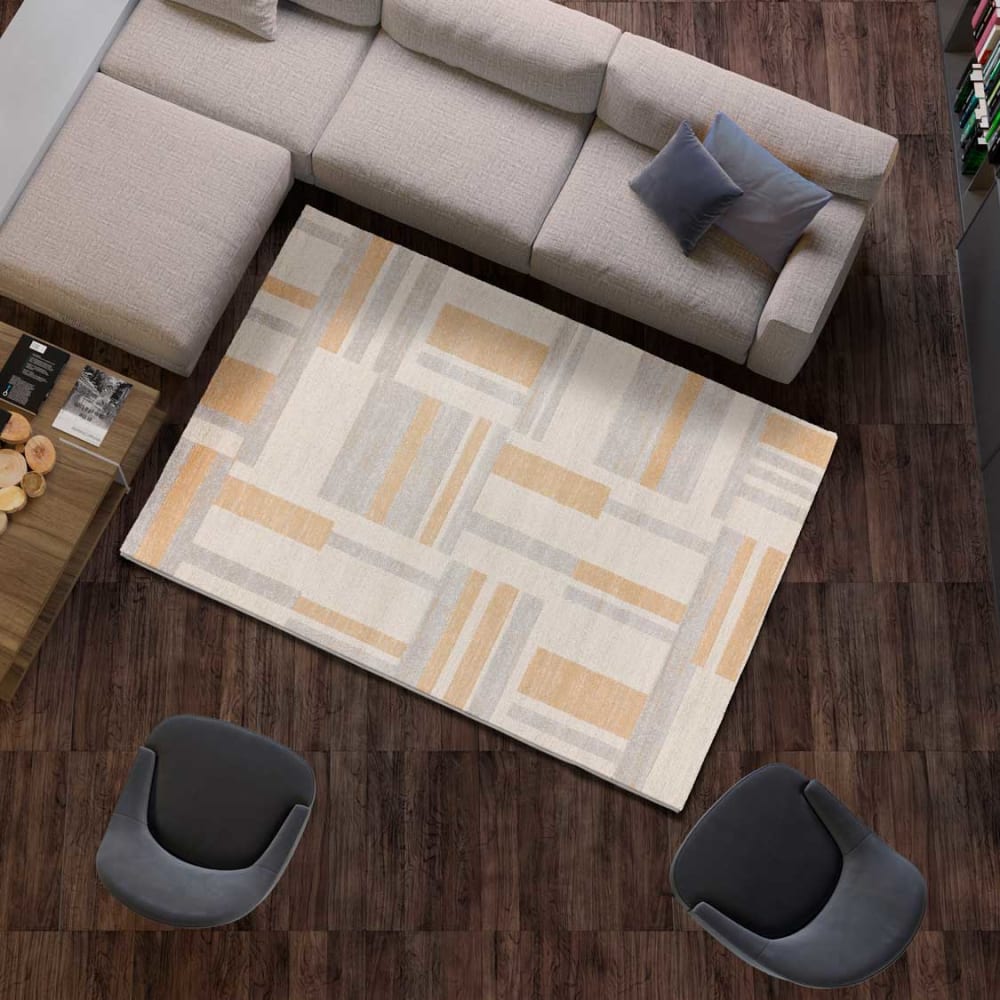 Tapis géométrique beige 133x190 cm — vue 3