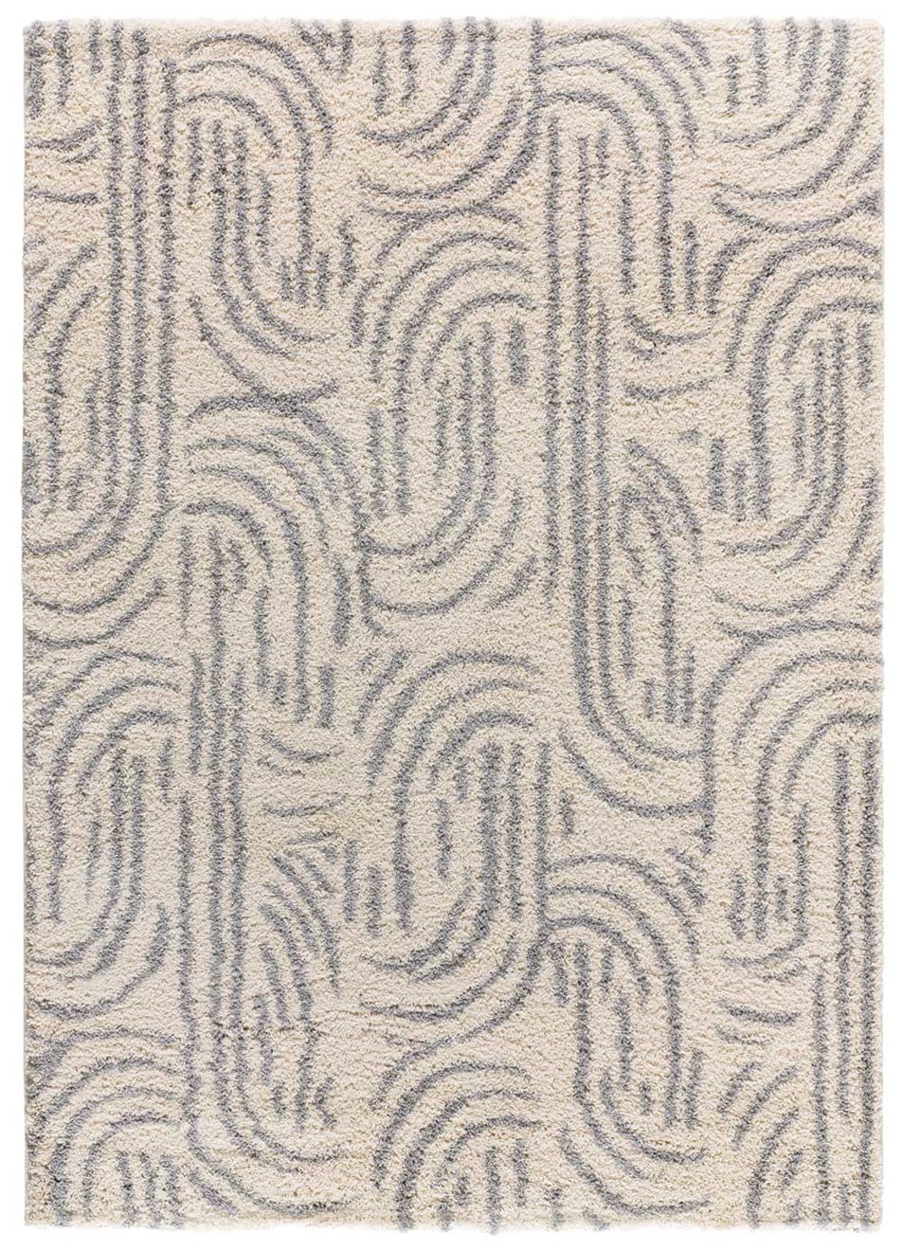 Tapis shaggy gris/beige 80x150 cm