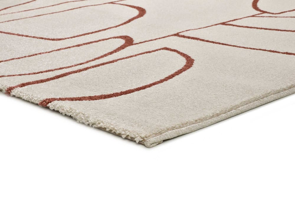 Tapis géométrique beige/rouille 80x150 cm — vue 4