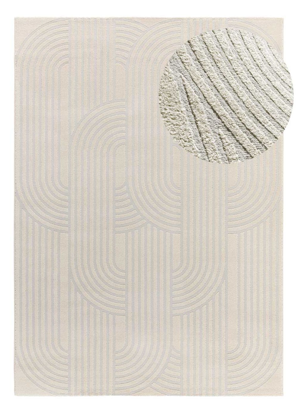 Tapis à relief géométrique crème/gris clair 80x150 cm