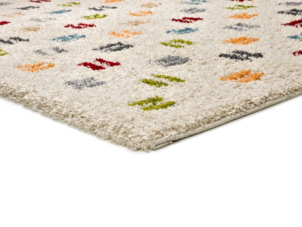 Tapis shaggy géométrique crème/multicolore 133x190 cm — vue 4