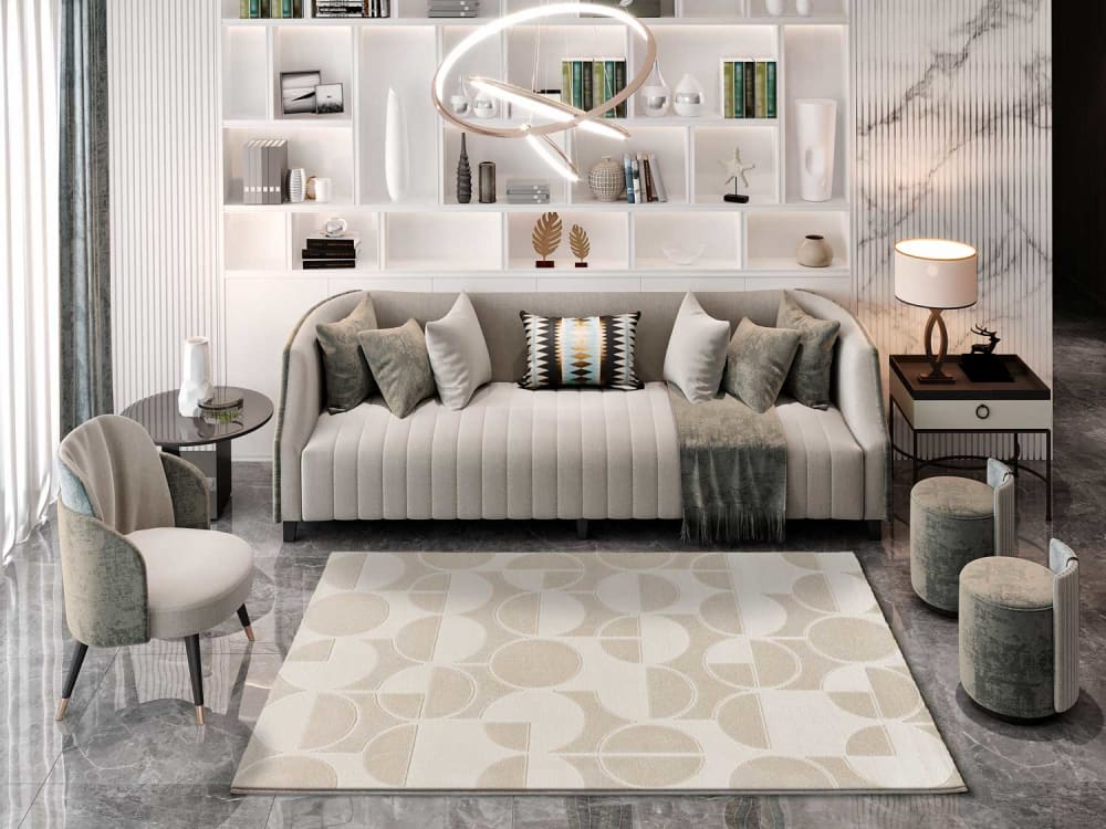 Tapis à relief blanc/beige 160x230 cm — vue 3