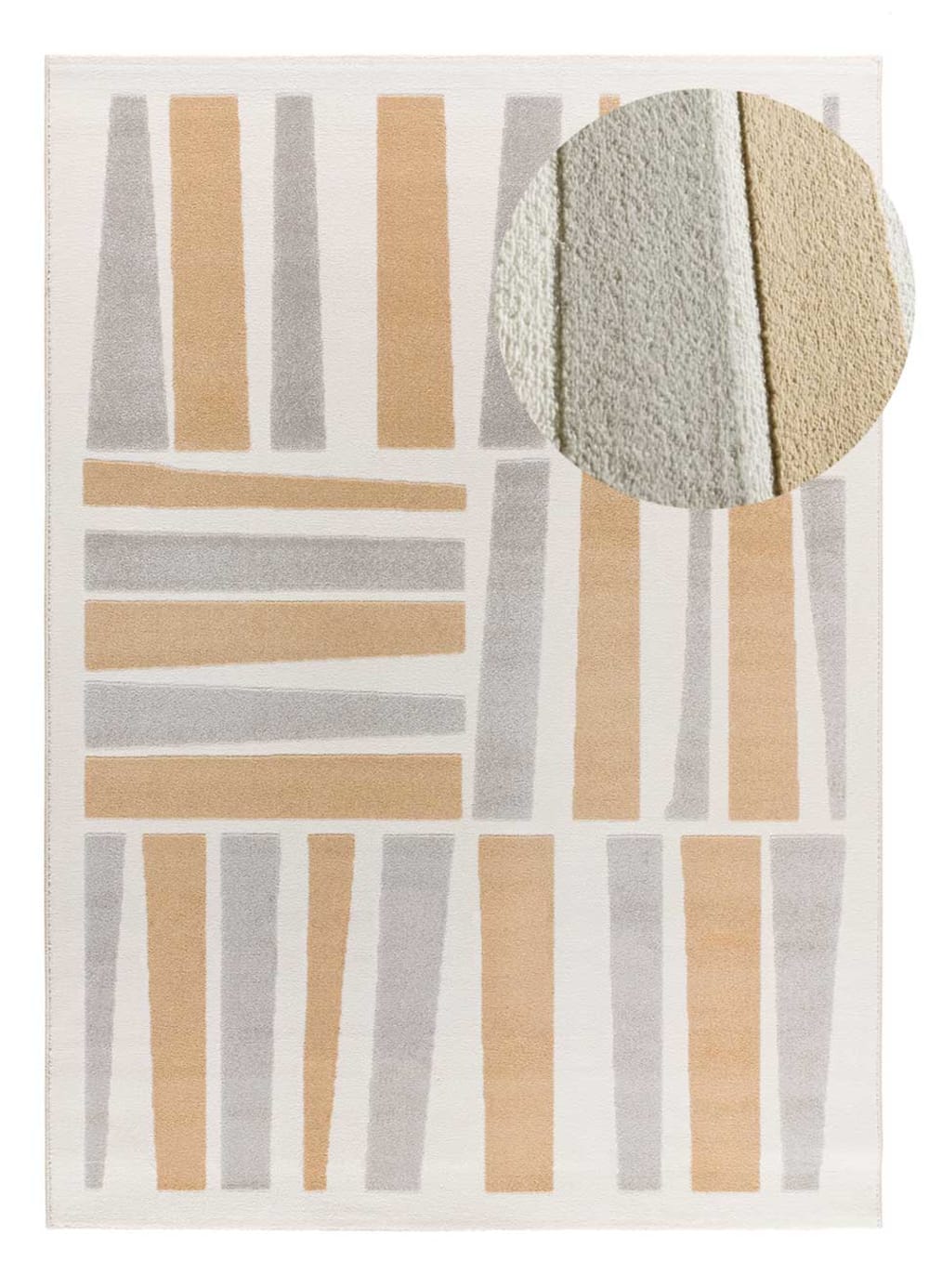 Tapis à relief blanc/beige/gris