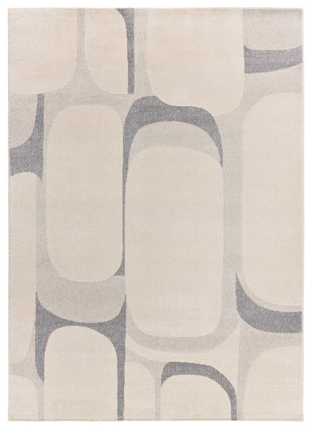 Tapis abstrait crème/gris 80x150 cm