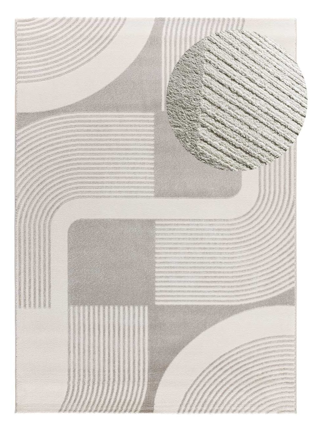 Tapis à relief blanc/gris
