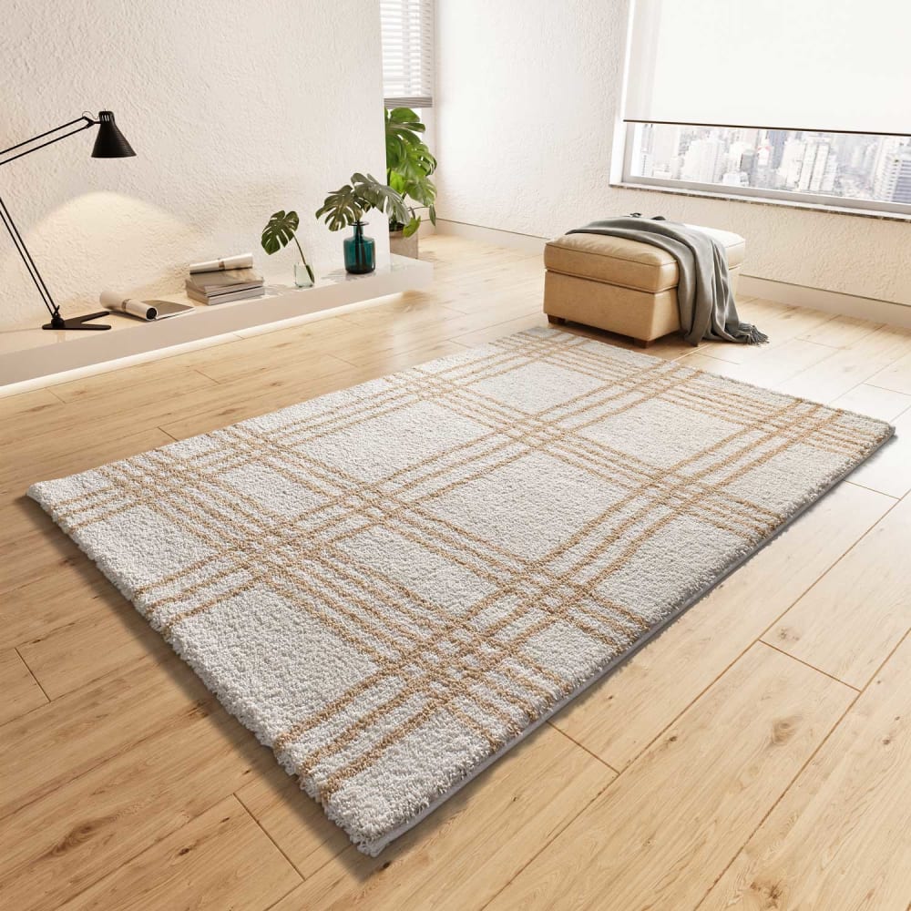 Tapis shaggy beige 133x190 cm — vue 3