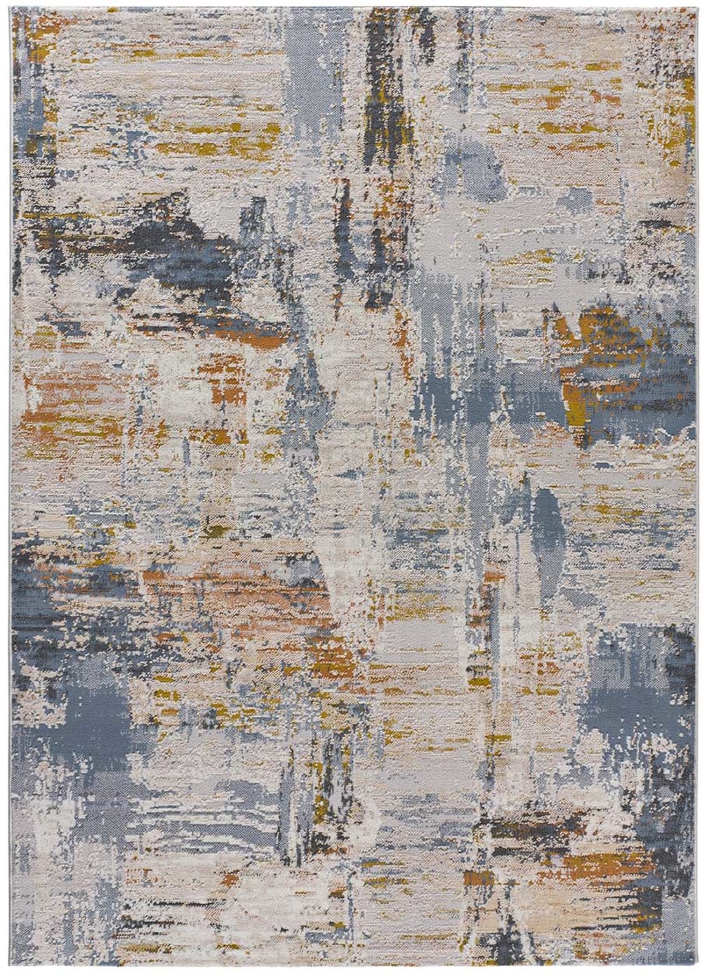 Tapis abstrait beige/rouille/bleu 192x290 cm