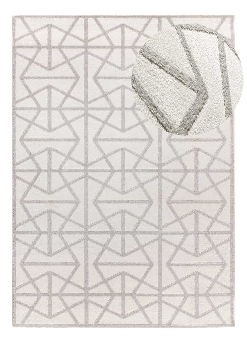 tapis à relief blanc/gris