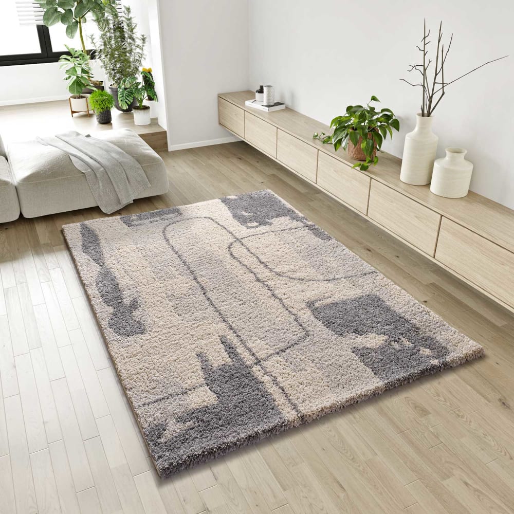Tapis shaggy gris/beige 80x150 cm — vue 3