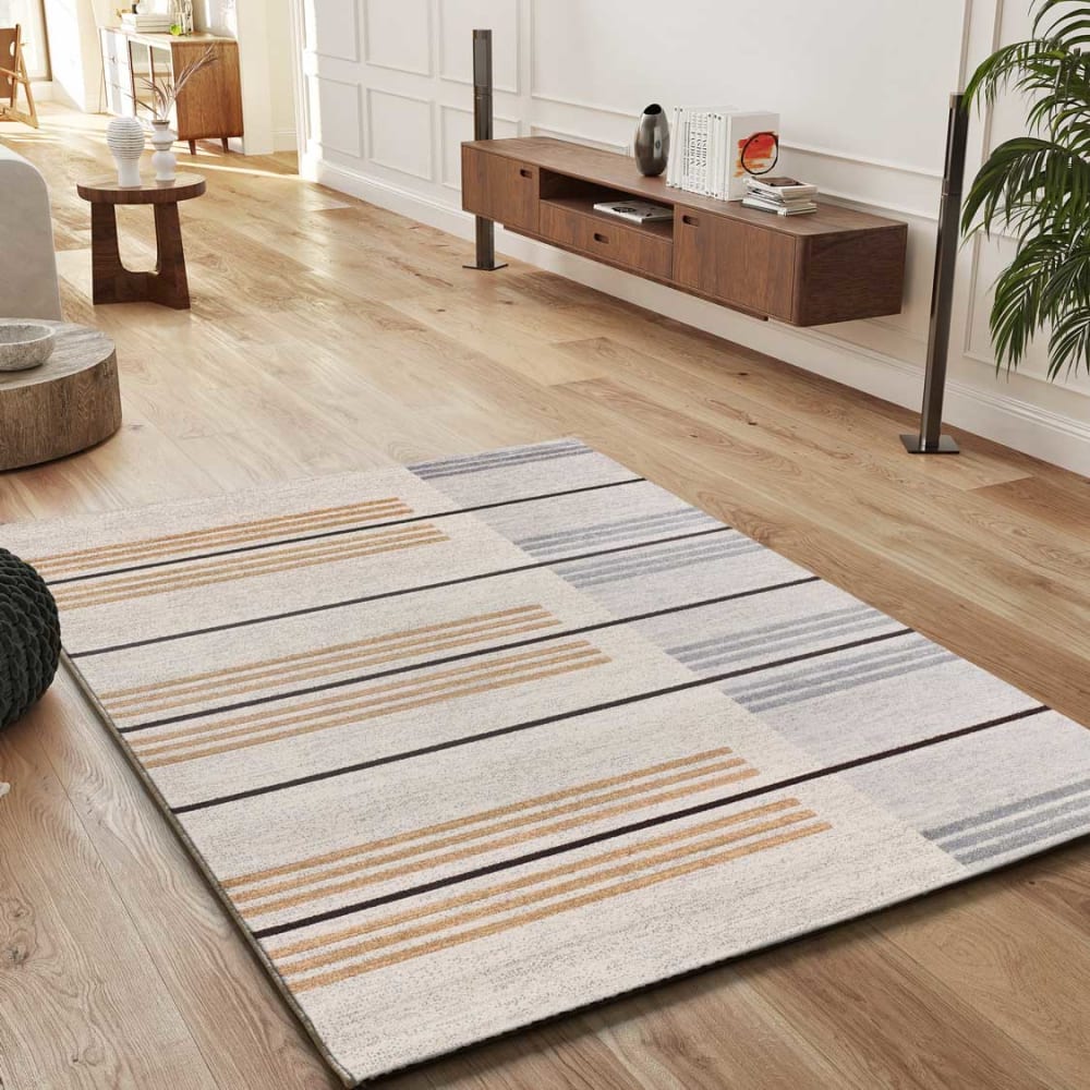 Tapis ethnique gris / beige 80x150 cm — vue 3