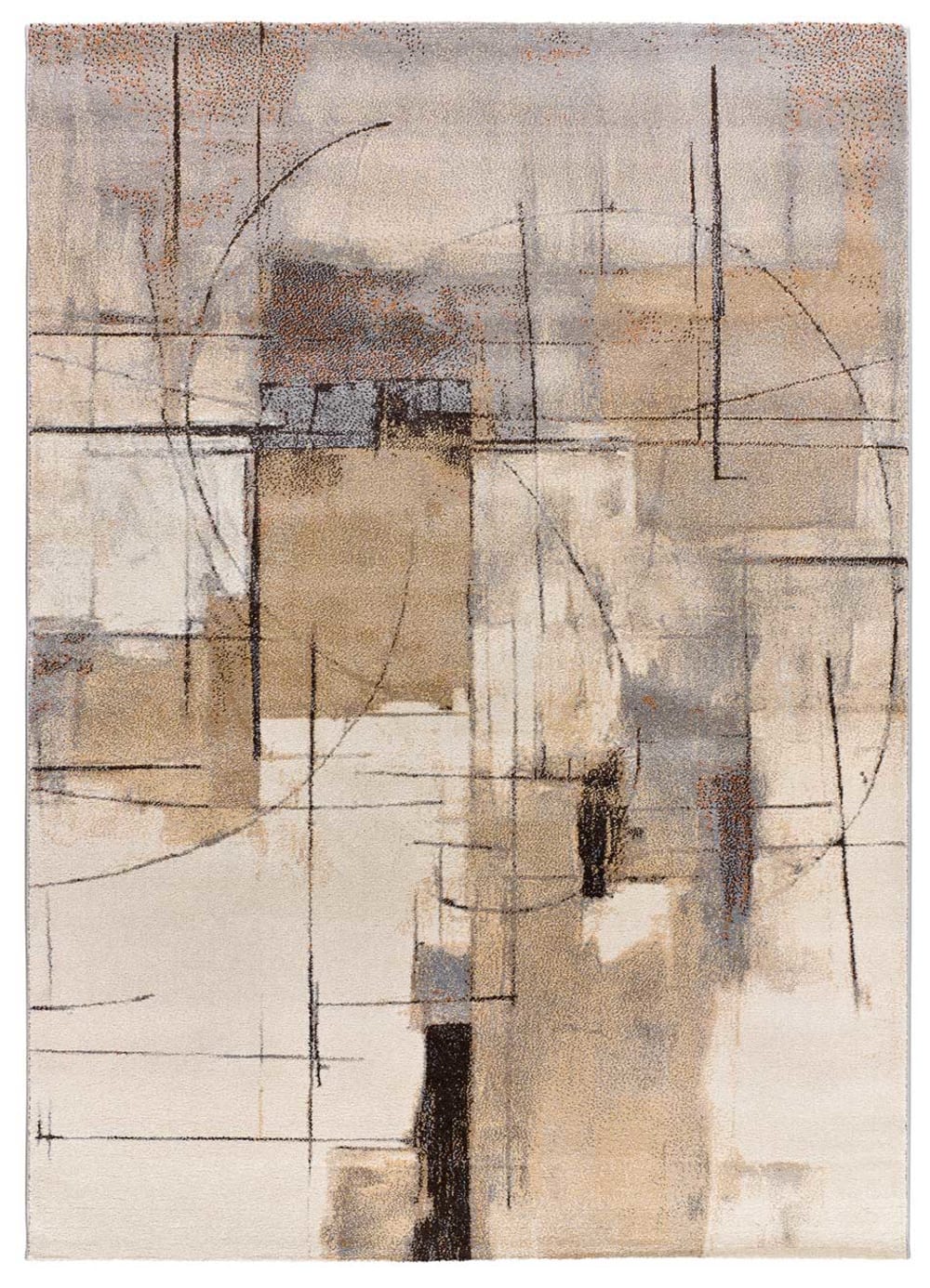 Kurzflorteppich, abstrakt, beige, 200x290 cm - Maisons Du Monde